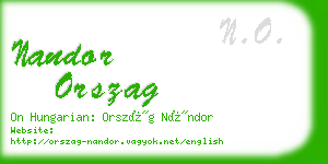 nandor orszag business card